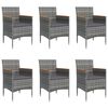 vidaXL Garden Dining Set Grey and Black