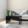vidaXL Coffee Table Black Engineered wood 26.8x19.7x15.0 in Sturdy