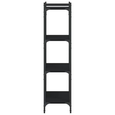 vidaXL Bookcase 4-Tier Black 23.6"x11.8"x47.2" Engineered Wood