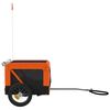 vidaXL Pet Bike Trailer Orange and Black Oxford Fabric, Iron, PVC Small
