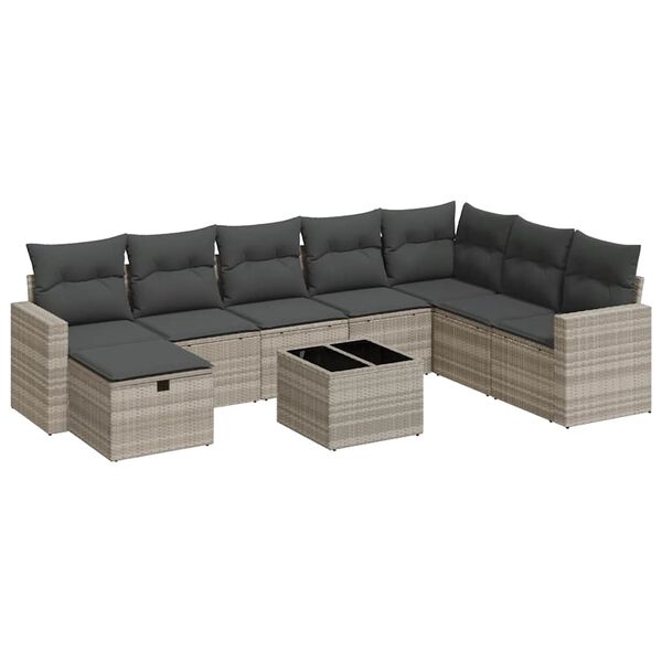vidaXL Garden Sofa Set Light grey, Dark grey