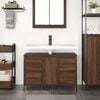 vidaXL Basin Cabinet Brown oak Engineered wood, steel 35.4x13.6x23.6 in
