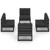 vidaXL Garden Lounge Set Black Solid pinewood, fabric (100% polyester)