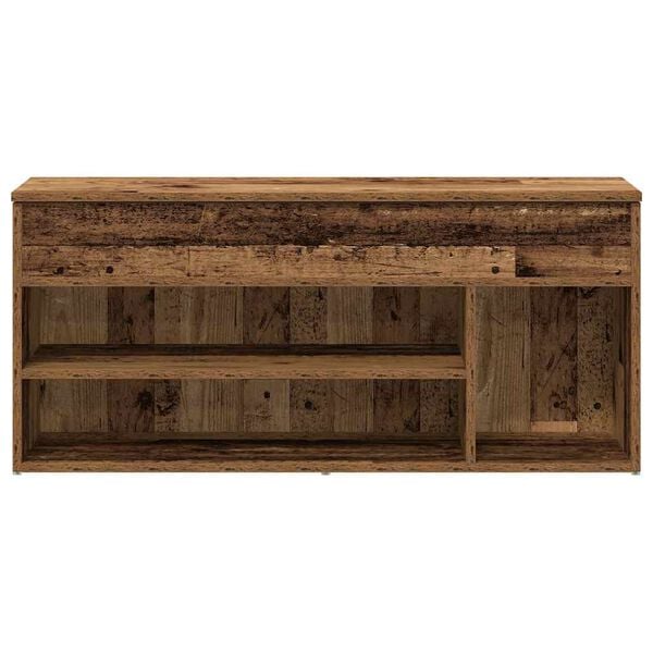 vidaXL Shoe Bench Old Wood Engineered Wood Medium Shoe Storage Bench