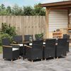 vidaXL Garden Dining Set 9 pcs Black poly rattan
