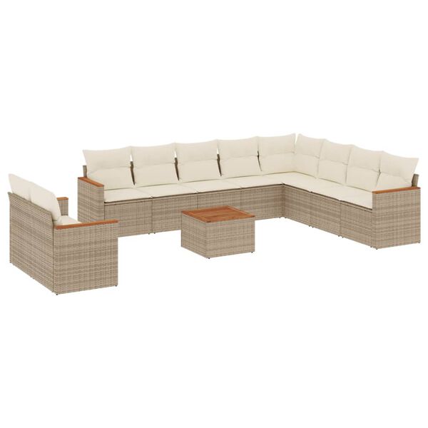 vidaXL Garden Sofa Set Beige, Cream White