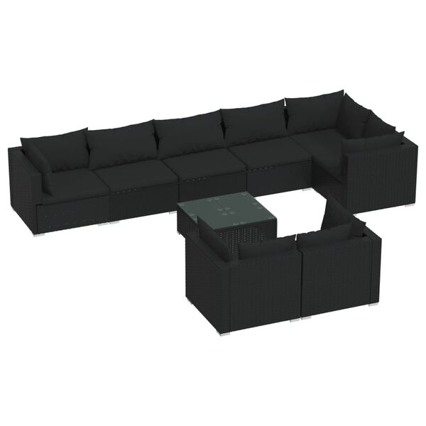 vidaXL Garden Lounge Set Black