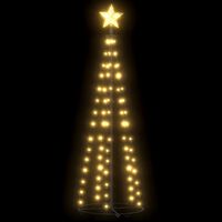 vidaXL Christmas Cone Tree Warm White 84 LEDs Decoration 19.7"x59.1"