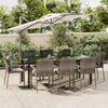 vidaXL Garden Dining Set Black and grey