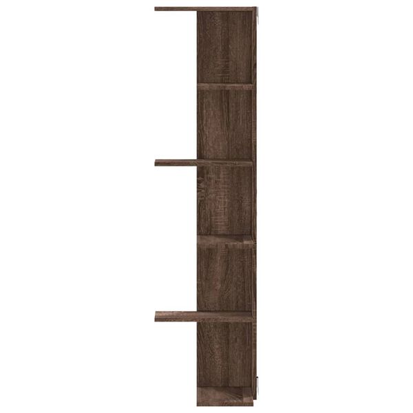 vidaXL Wall Corner Shelf Brown Oak Engineered wood Medium Wall mounting