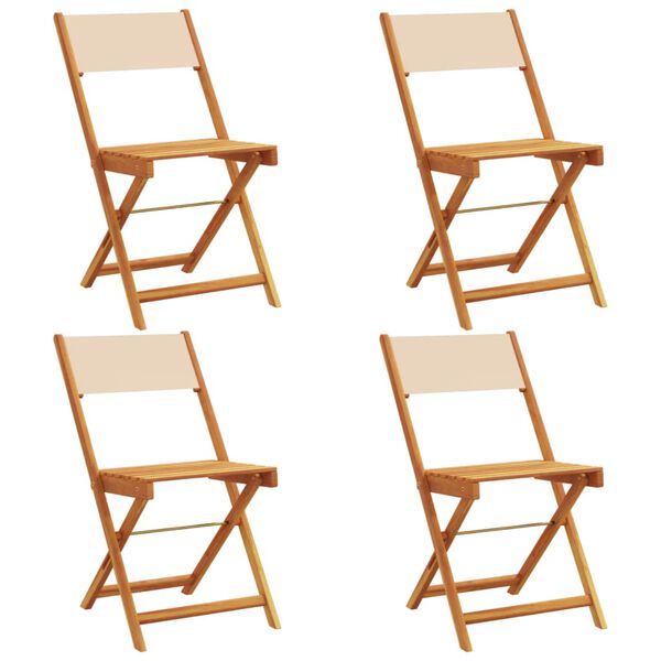 vidaXL Garden Chair Set of 4 Beige