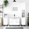 vidaXL Bathroom Cabinet White Engineered wood and iron Medium