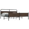 vidaXL Bed Frame Brown Oak Steel, Engineered Wood Full Bed Frame