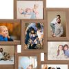 vidaXL Photo Frame Light brown MDF, Polystyrene 10 photos Modern