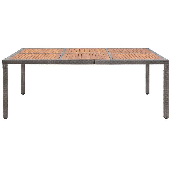 vidaXL Garden Table Grey and Natural Wood