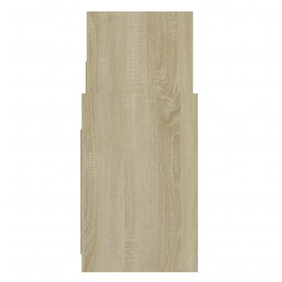 vidaXL Side Cabinet Sonoma Oak and White 23.6"x10.2"x23.6" Engineered Wood