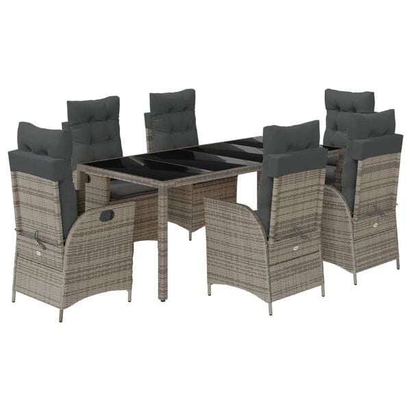 vidaXL Garden Dining Set Grey, Dark Grey