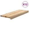 vidaXL Stair Tread Set of 12 Natural Oak Solid oak wood