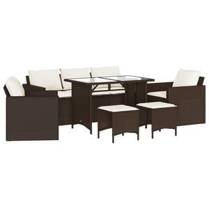 vidaXL Garden Sofa Set Brown