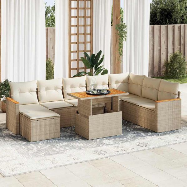 vidaXL Garden Sofa Set Beige