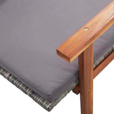 Close-up of wooden armrest with screw hole and joint