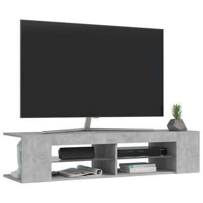 vidaXL TV Cabinet with LED Lights Concrete Gray 53.1"x15.4"x11.8"