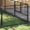 vidaXL Dog Kennel Black Steel Large Durable Dog Kennel Rectangular