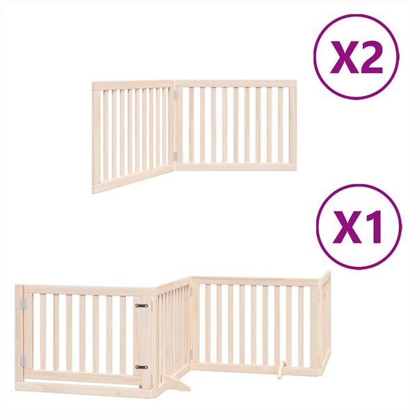vidaXL Dog Gate Set of 8 Natural Poplar Wood 252 in total length