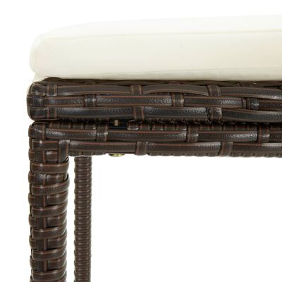 vidaXL 3 Piece Patio Bar Set with Cushions Brown