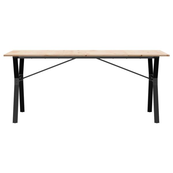 vidaXL Dining Table Natural wood and black