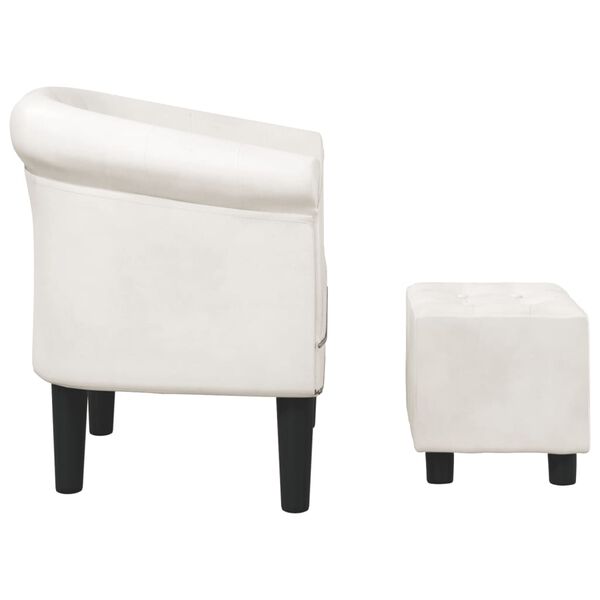 vidaXL Tub Chair White Faux leather, pinewood, plywood, plastic Single