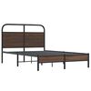 vidaXL Bed Frame Brown Oak Steel, Engineered Wood Full Durable