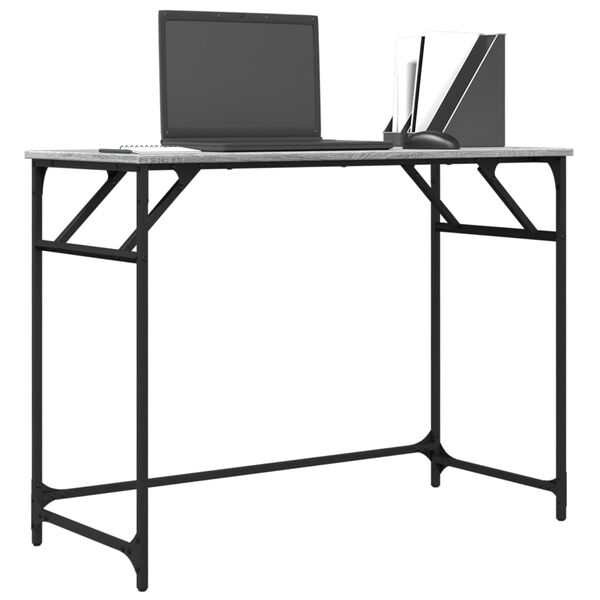 vidaXL Desk Grey Sonoma Engineered Wood Compact Durable Desk