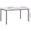 vidaXL Garden Table White Poly rattan, tempered glass, powder-coated steel