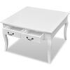 vidaXL Coffee Table White MDF and Pinewood 31.5 in x 31.5 in x 19.7 in