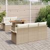 vidaXL Garden Sofa Set with Cushion 6 pcs Beige and Cream Poly Rattan