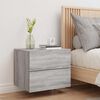 vidaXL Wall-mounted Bedside Cabinet with LED Lights Gray Sonoma