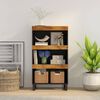 vidaXL Side Cabinet Honey brown and black Solid mango wood, iron