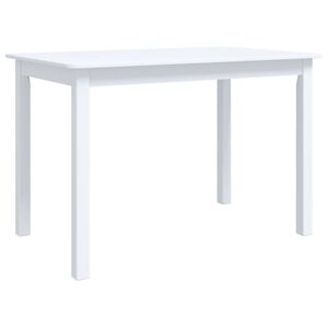 vidaXL Dining Table White Solid rubber wood frame, MDF top Medium