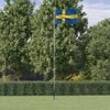 vidaXL Sweden Flag Sweden flag pattern Aluminum pole, 68D polyester flag