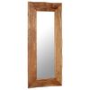 vidaXL Mirror Brown, Clear Solid Acacia wood, Glass 19.7 x 43.3 in