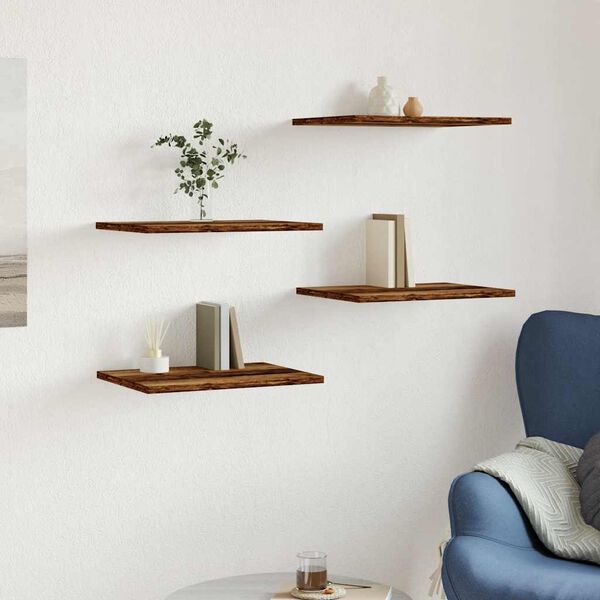 vidaXL Bookshelf Board Set of 4 Old wood Engineered wood 15.7 x 11.8 in