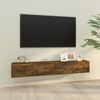 vidaXL Wall TV Cabinet Set of 2 Smoked Oak Engineered wood