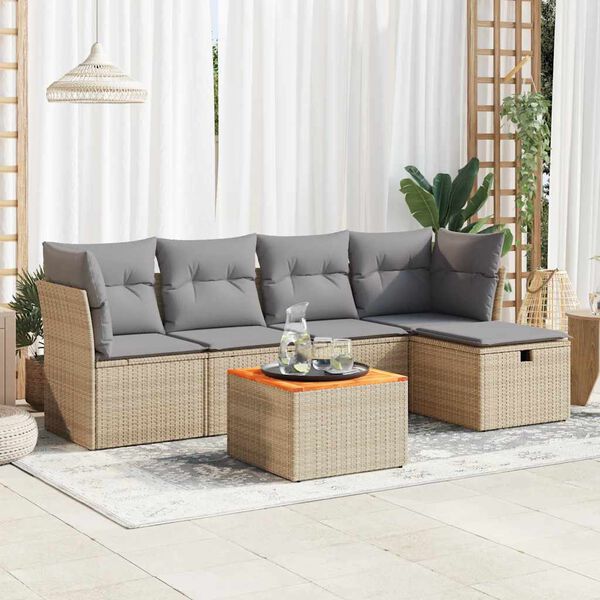 vidaXL Garden Sofa Set Beige, Light Grey, Brown
