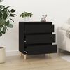vidaXL Sideboard Black Engineered wood, Solid eucalyptus wood Medium