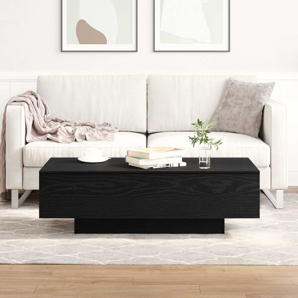 vidaXL Coffee Table Black Oak 39.37 x 19.49 x 12.20 in Engineered Wood