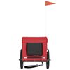 vidaXL Pet Bike Trailer Red and Black Oxford fabric, Iron, PVC Small