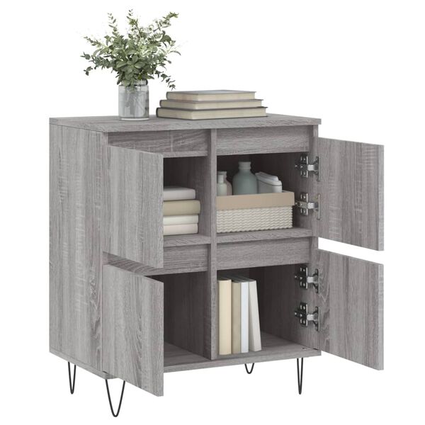 vidaXL Sideboard Grey Sonoma Engineered wood, Iron Medium Sideboard