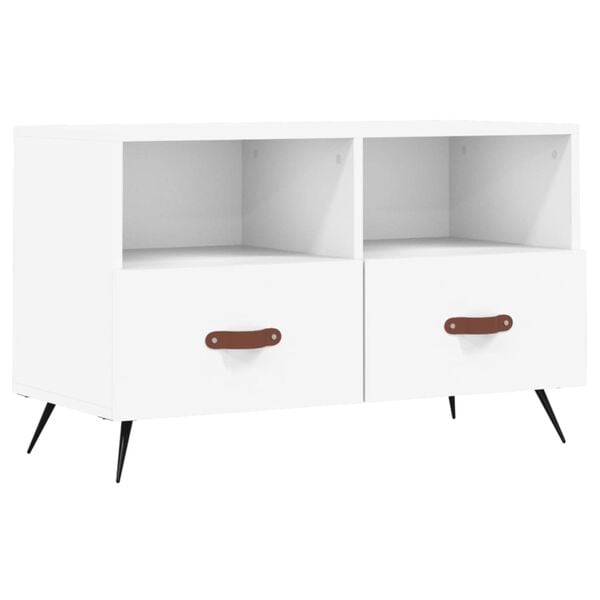 vidaXL TV Cabinet White Engineered wood, iron 31.5in x 14.2in x 19.7in