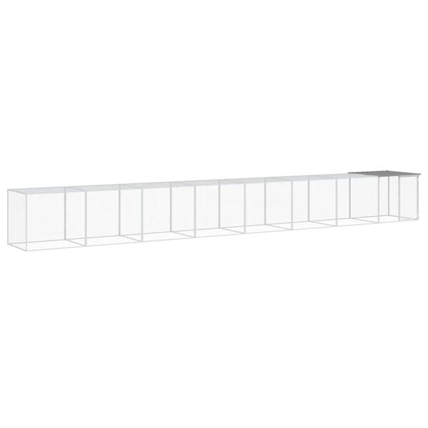 vidaXL Chicken Cage Light Grey Galvanized Steel Large Durable